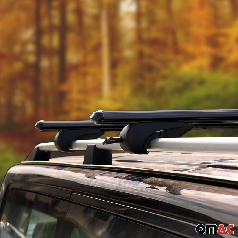 Barres de toit Transversales pour Lincoln Navigator 2018 en Alu Noir ABE