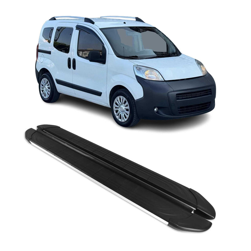 Marchepieds Latéraux pour Peugeot Bipper 2008-2021 Aluminium Gris Noir 2Pcs