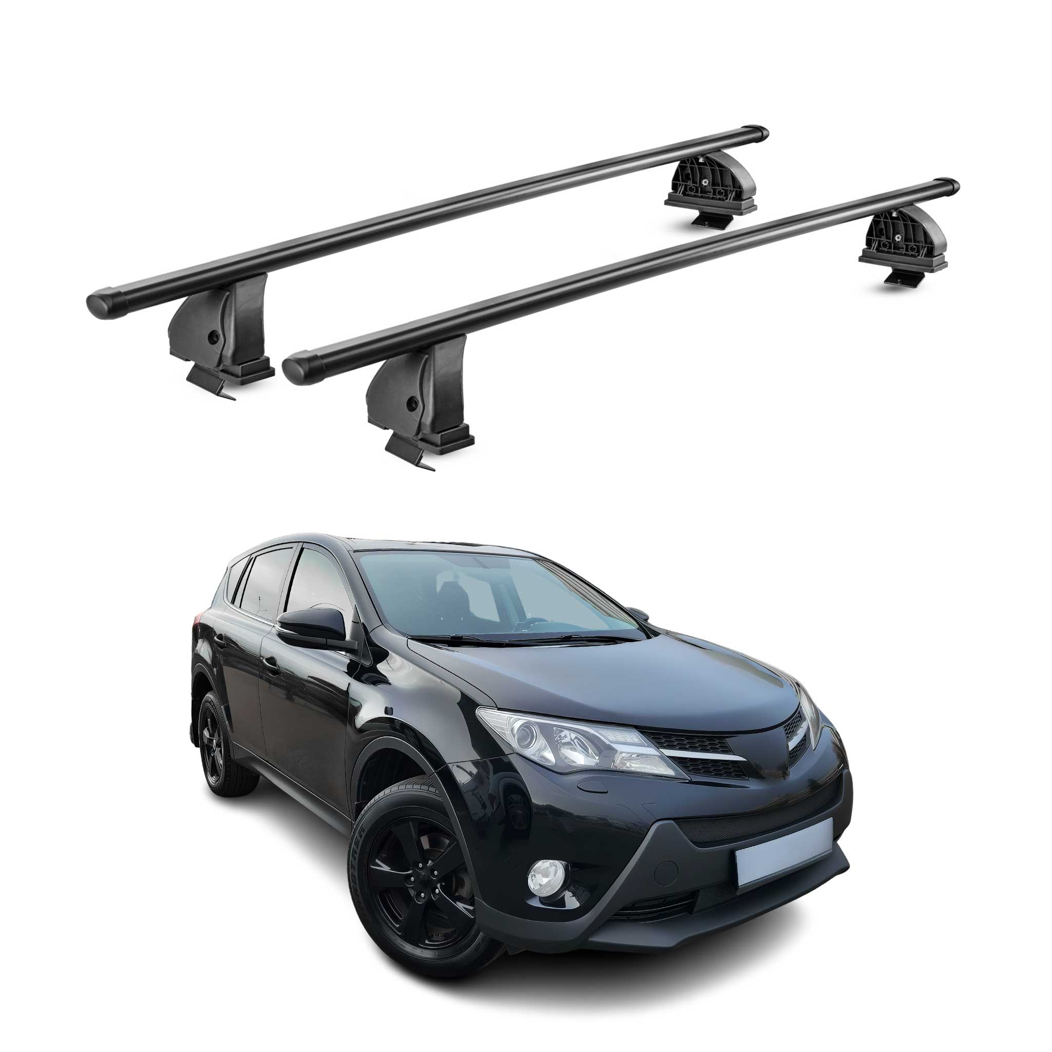 Barres de toit transversales acier pour Toyota Rav4 IV XA40 2013-2018 Noir 2Pcs