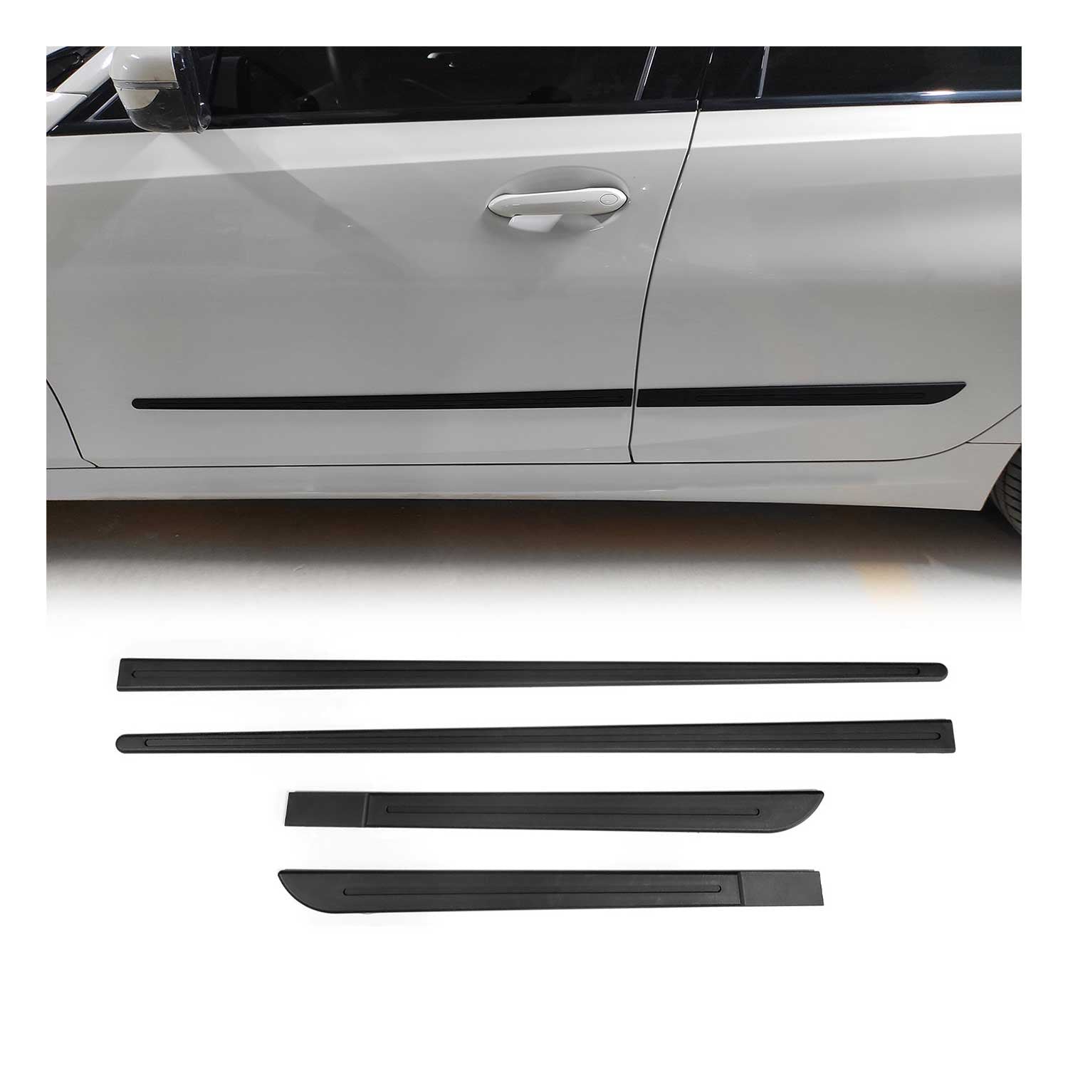 Garniture baguette de porte latérale pour Seal U / BYD Atto 3 2022-2026 Noir 4x