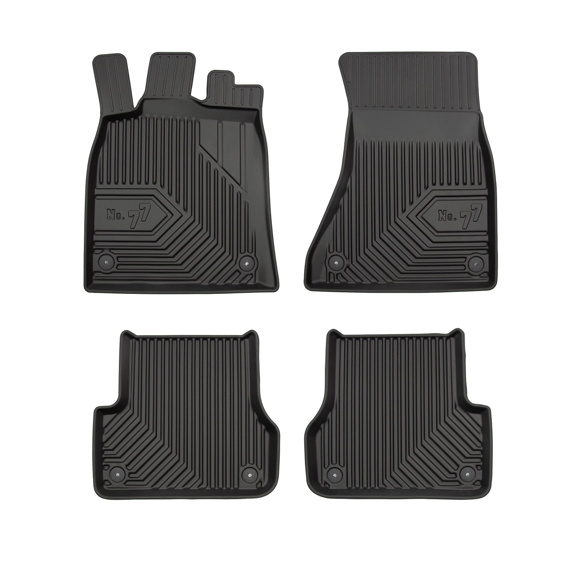 Tapis de Sol de Voiture pour Audi A6 C7 2010-2018 TPE Antidérapant Noir 4Pcs