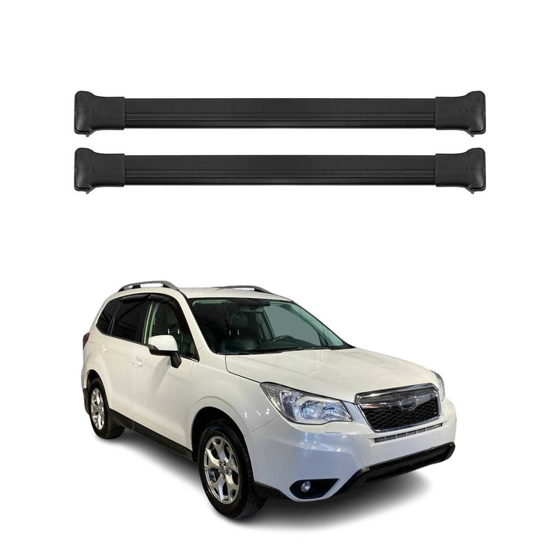 Barres de toit transversales pour Subaru Forester 2013-2018 Noir Aluminium