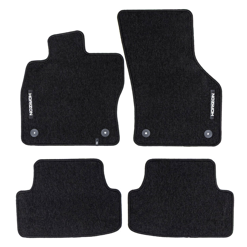 Tapis de Sol de Voiture pour Seat Leon III 2012-2020 Velours Imperméable 4Pcs
