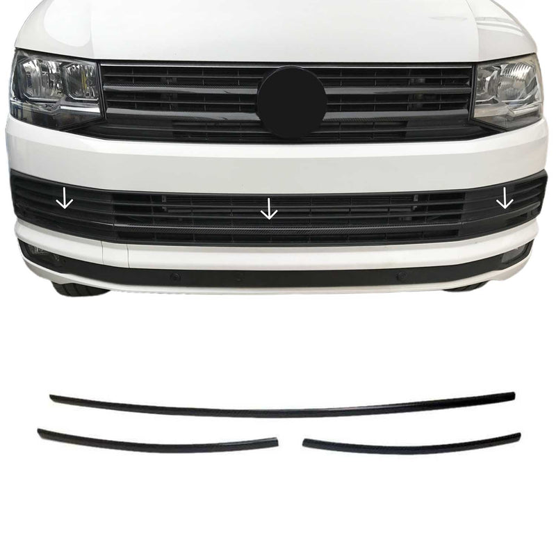 Moulure Grille de Calandre pour VW T6 Transporter 2015-2019 Highline Carbone 3x