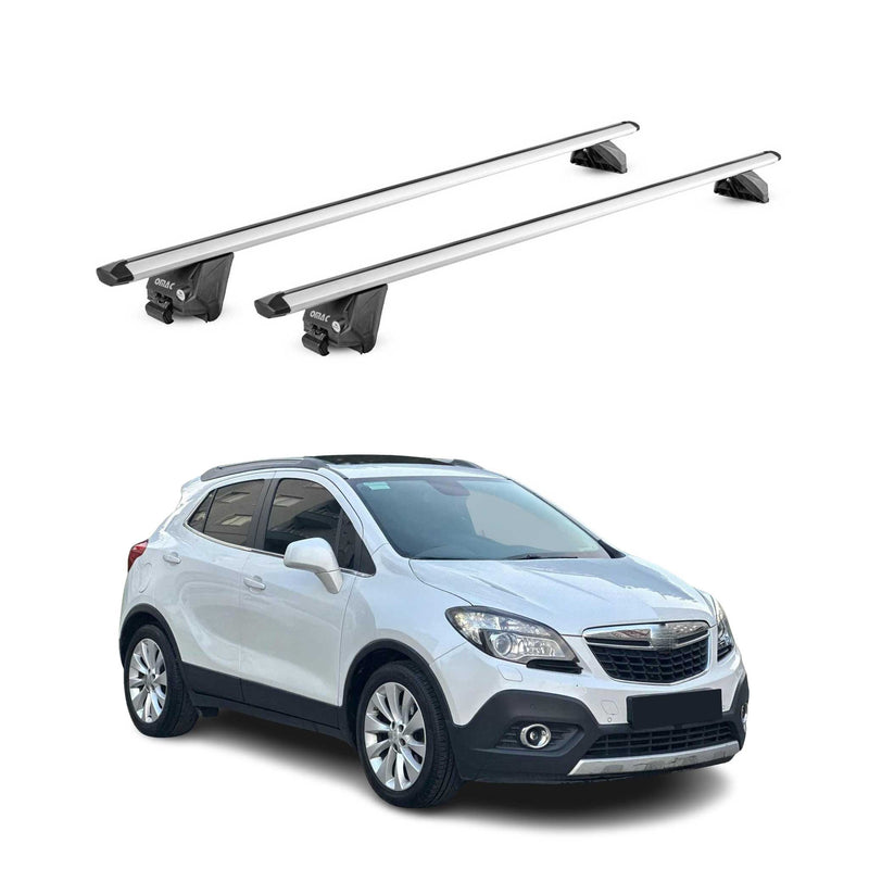 Barres de toit transversales pour Opel Mokka A \ Mokka X 2013-21 Alu Gris 2x ABE