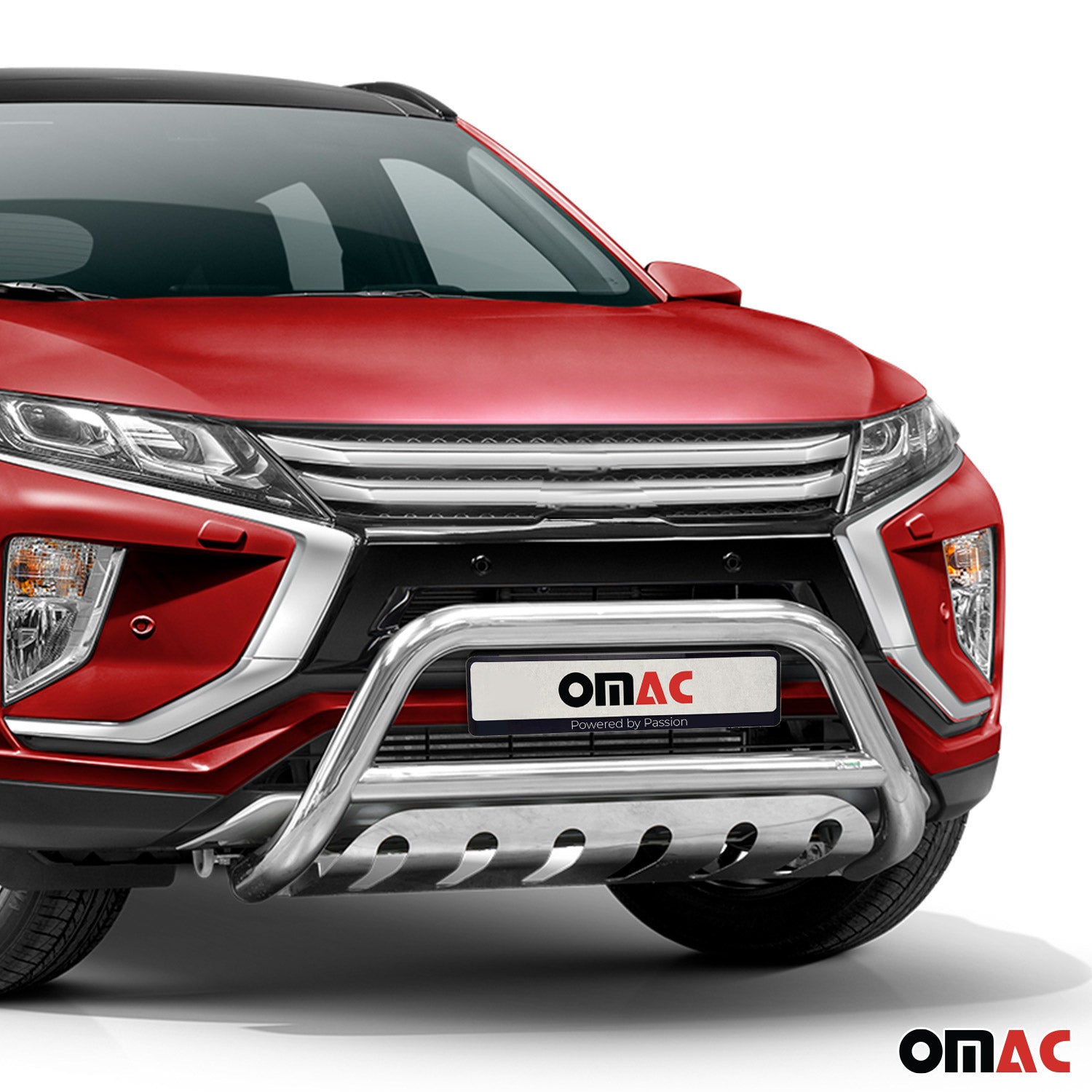 Pare-Buffle Avant Pour Mitsubishi Eclipse Cross 2018-2019 Argent Acier