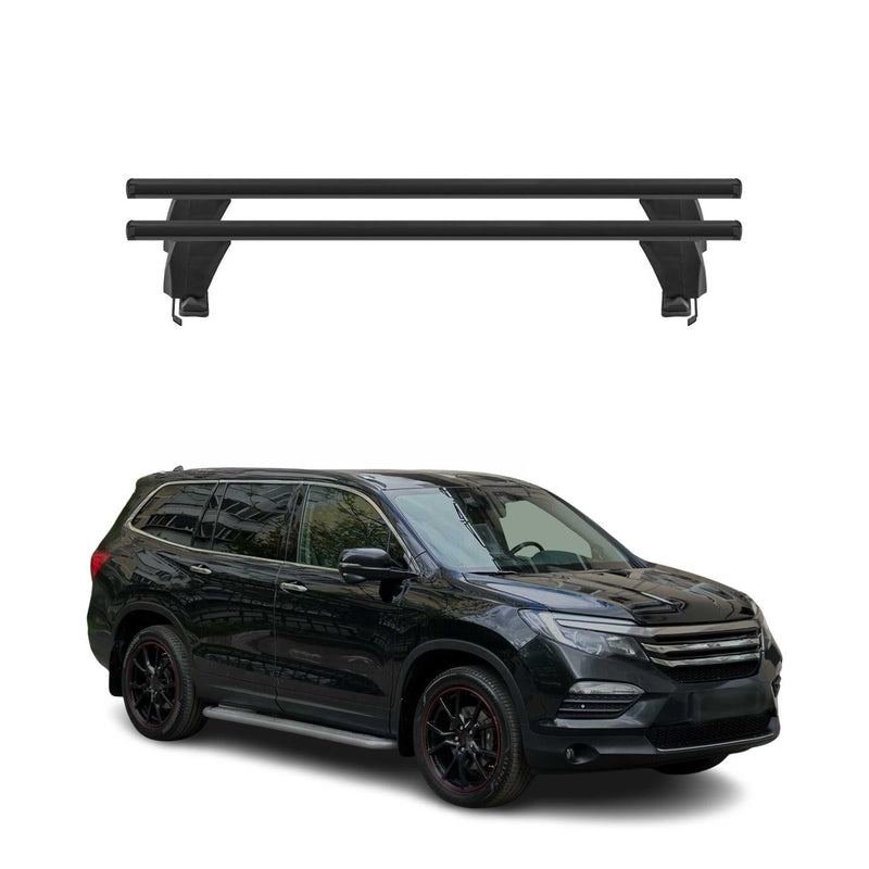 Menabo Barres de toit Transversales pour Honda Pilot III 2016-2025 Alu Noir ABE