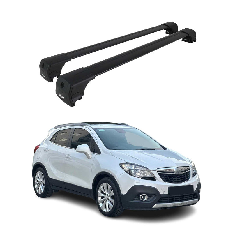 Barres De Toit Transversales pour Opel Mokka 2012-2020 Aluminium Noir ABE