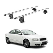 Barres de toit transversales Alu pour Audi A4 B6 Limo 2001-2004 TÜV Gris 2Pcs