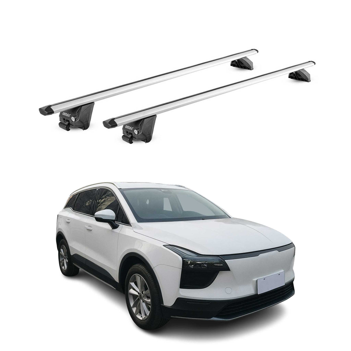Barres de toit transversales pour Aiways U5 2022-2023 Alu Gris Argenté 2x ABE