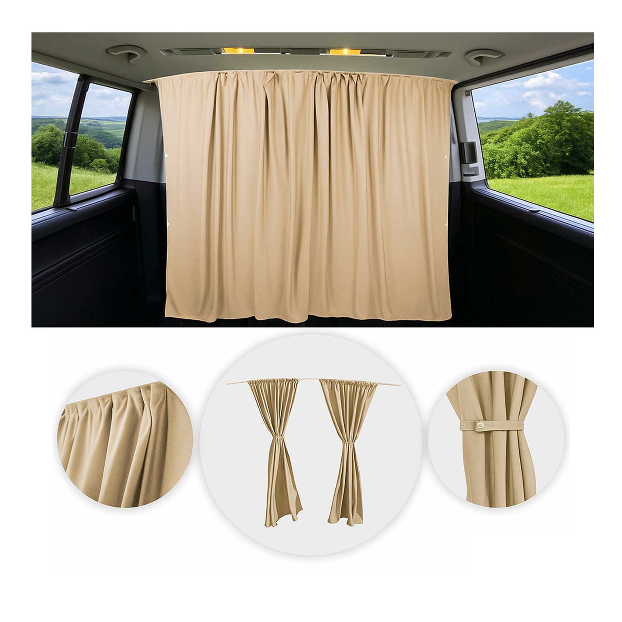 Rideaux De Séparation De Cabine pour VW Crafter H2 Protection Solaire Beige