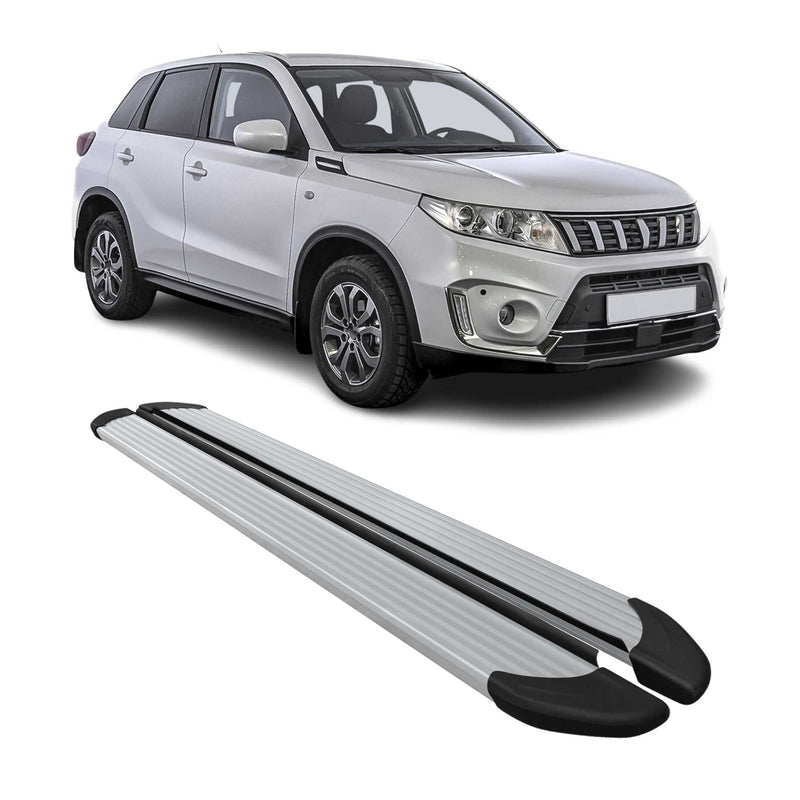 Marchepieds Latéraux pédale pour Suzuki Vitara 2015-2024 Aluminium Argent 2Pcs