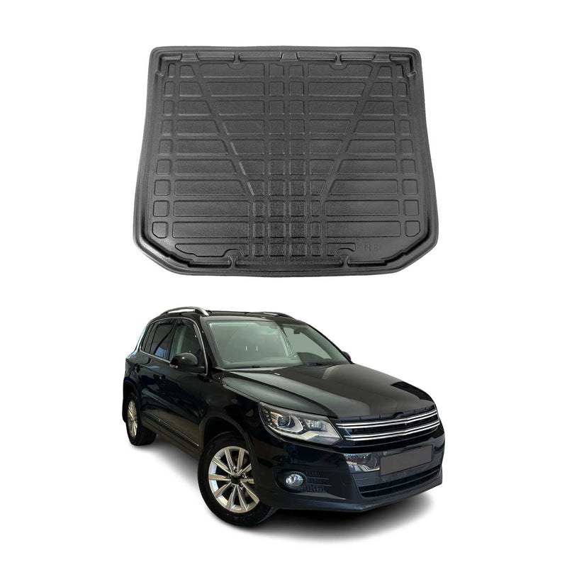 Tapis de Coffre pour VW Tiguan 2007-2016 en TPE Noir