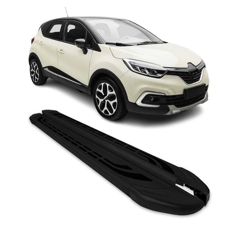 Marchepieds Latéraux pédale pour Renault Captur 2013-2024 Aluminium Noir 2Pcs