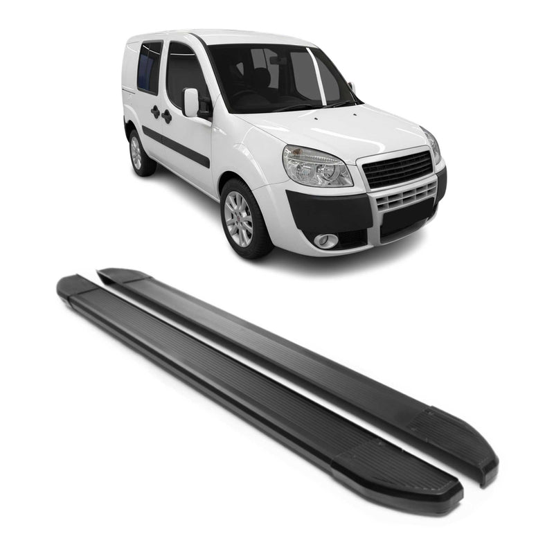 Marchepieds Latéraux pédale pour Fiat Doblo 2000-2010 L1 Noir Aluminium 2Pcs