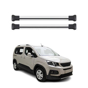 Barres de toit transversales pour Peugeot Rifter 2018-2026 en Alu Gris