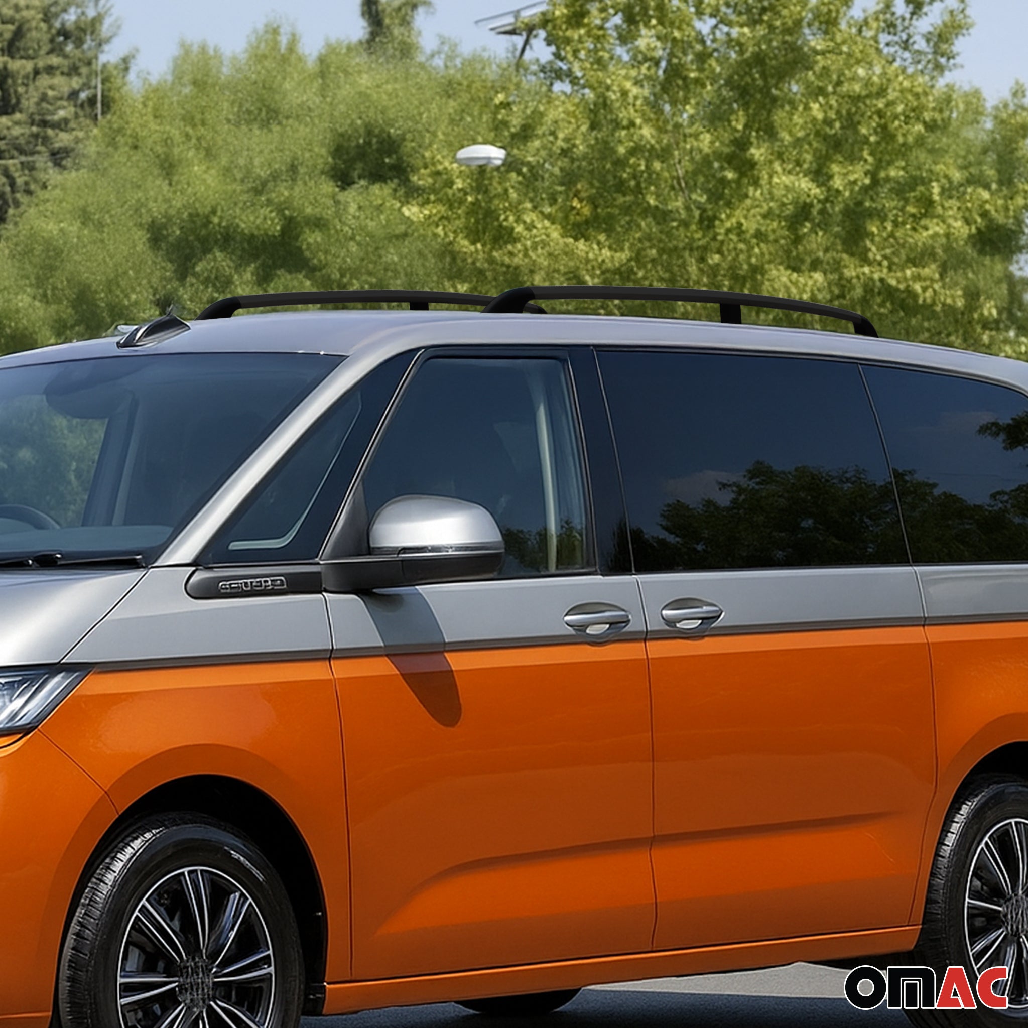 Barres de toit longitudinales pour VW T7 Multivan 2021-2026 L2 Aluminium Noir 2x