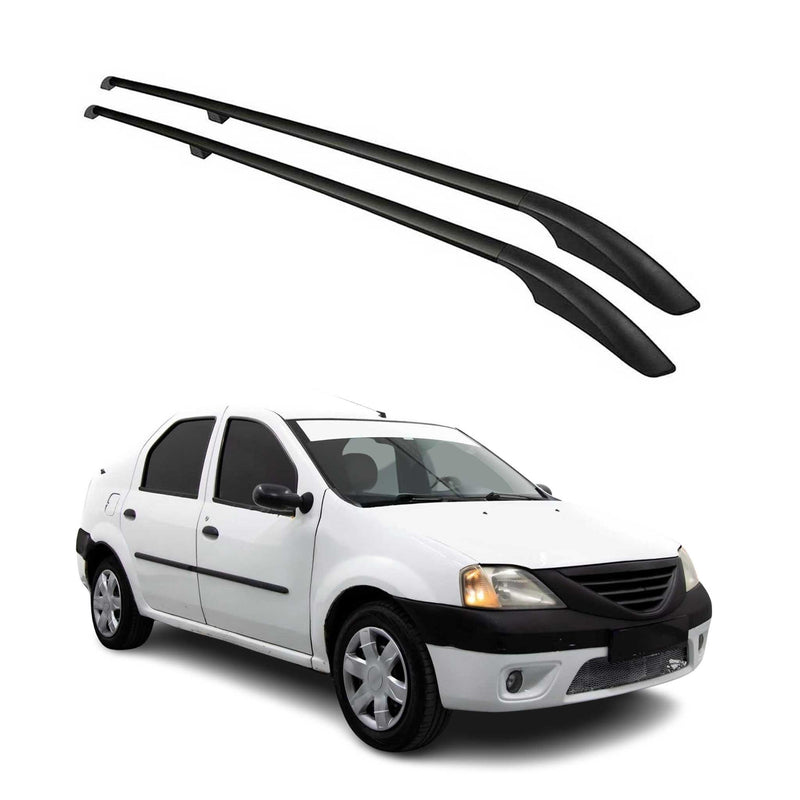 Barres de toit longitudinales pour Dacia Logan 2006-2013 Aluminium Noir