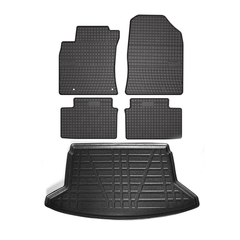 Kit Tapis de sol et coffre pour Kia Ceed 2018-2024 HB TPE Noir