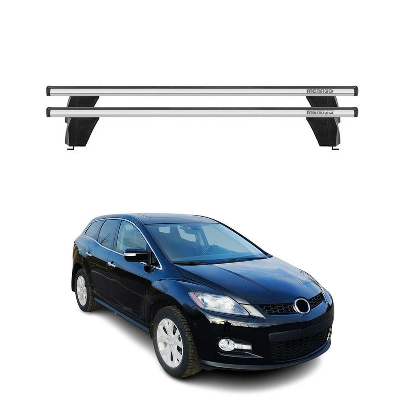 Menabo Barres de toit Transversales pour Mazda CX-7 2006-2012 Alu Gris ABE 2x