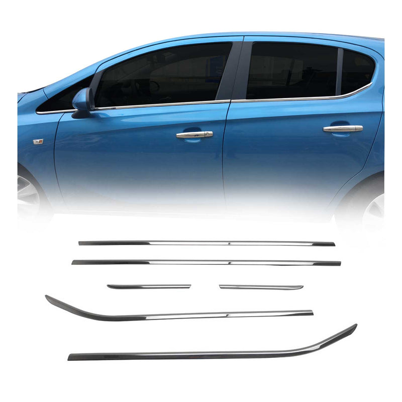 Garniture de Fenêtre pour Opel Corsa E HB 2015-2019 Acier Inox 6Pcs