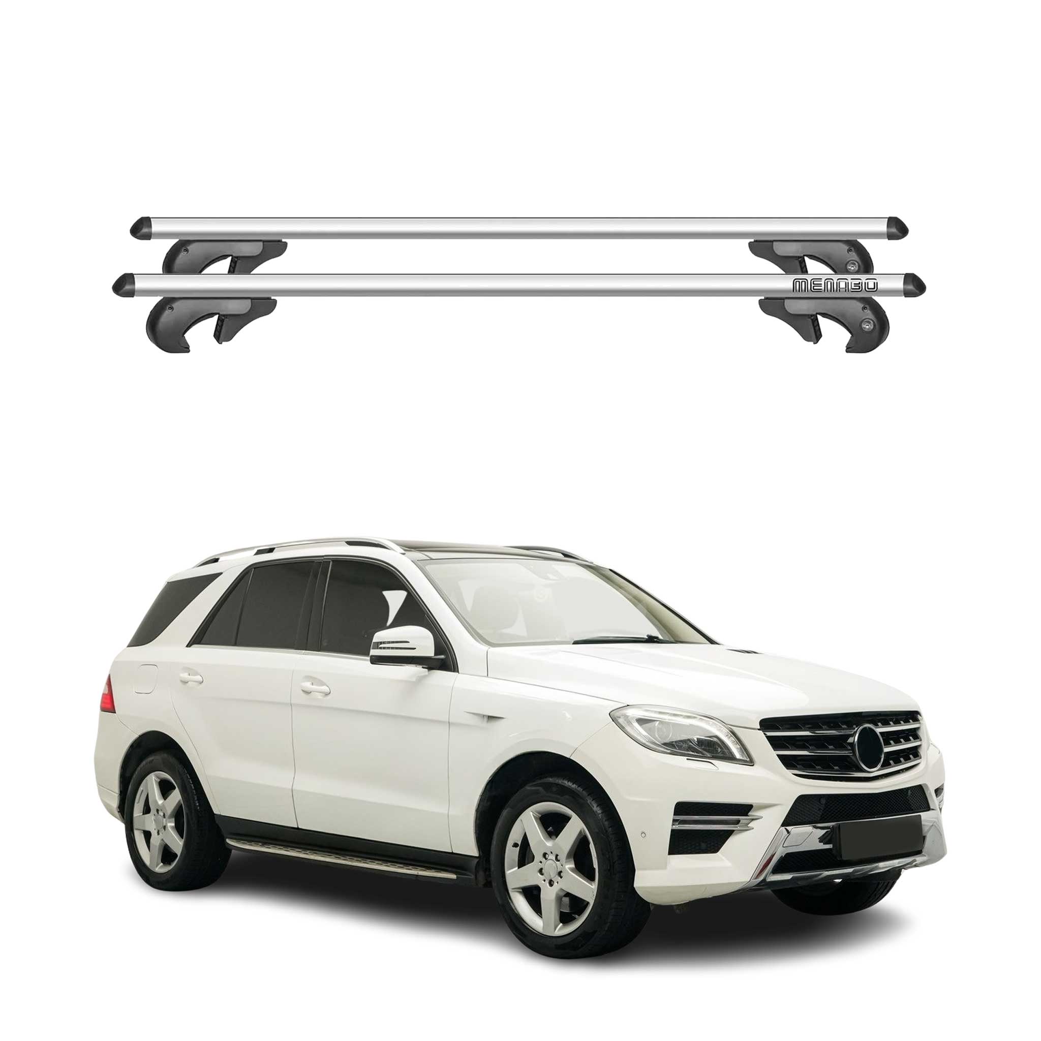 Barres de toit transversales pour Mercedes M Classe W166 2011-2015 90kg Alu