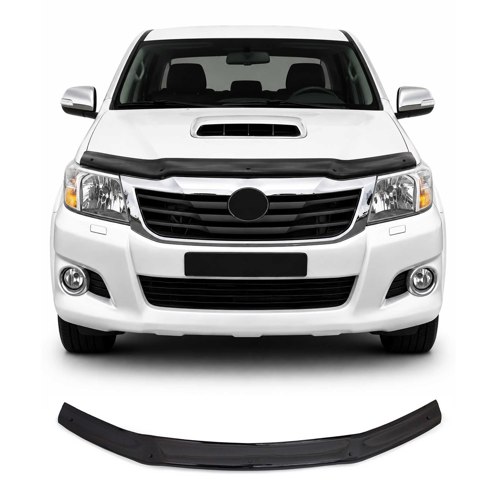Deflecteurs d'air capot de voiture pour Toyota Hilux 2012-2015 Acrylique Noir
