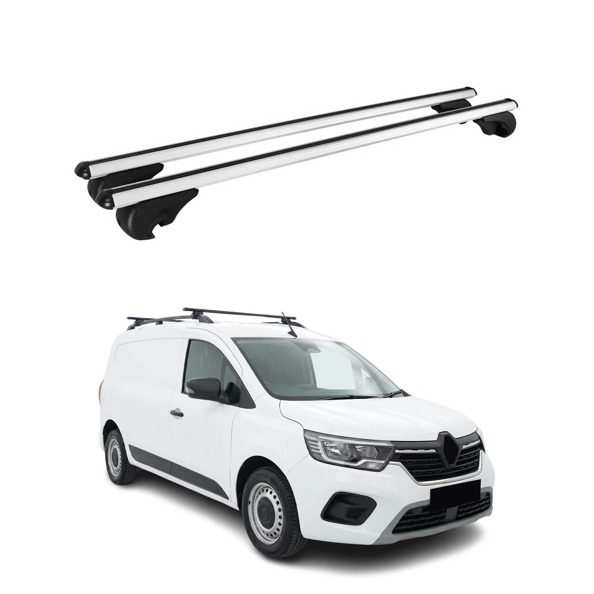 Barres de toit Transversales pour Renault Kangoo III 2021-2026 TÜV Alu Gris 2x