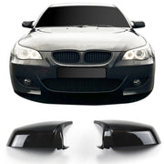 JOM Coques de Rétroviseur pour BMW E60/E61 LCI 2007-2009 Noir Brillant, RHD/LHD
