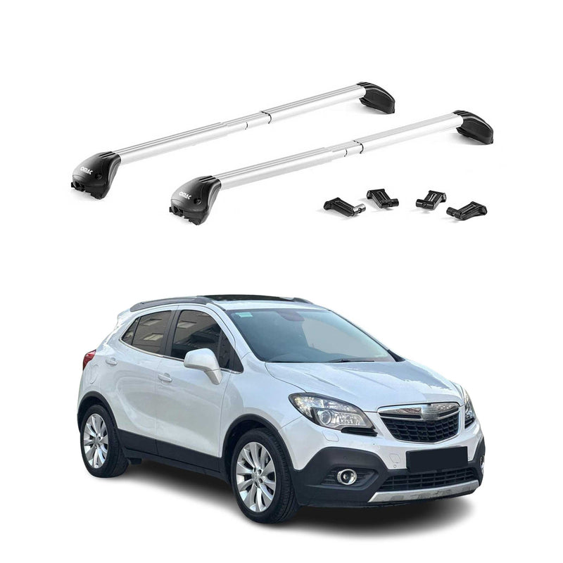 Barres de toit transversales pour Opel Mokka \ Mokka X 2013-2021 Alu Gris ABE