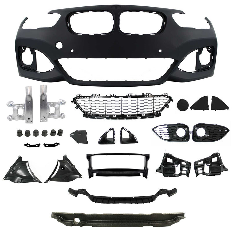 JOM Pare-chocs avant pour BMW Series 1 F20/ F21 LCI 2015-2019 Plastique Noir 1x