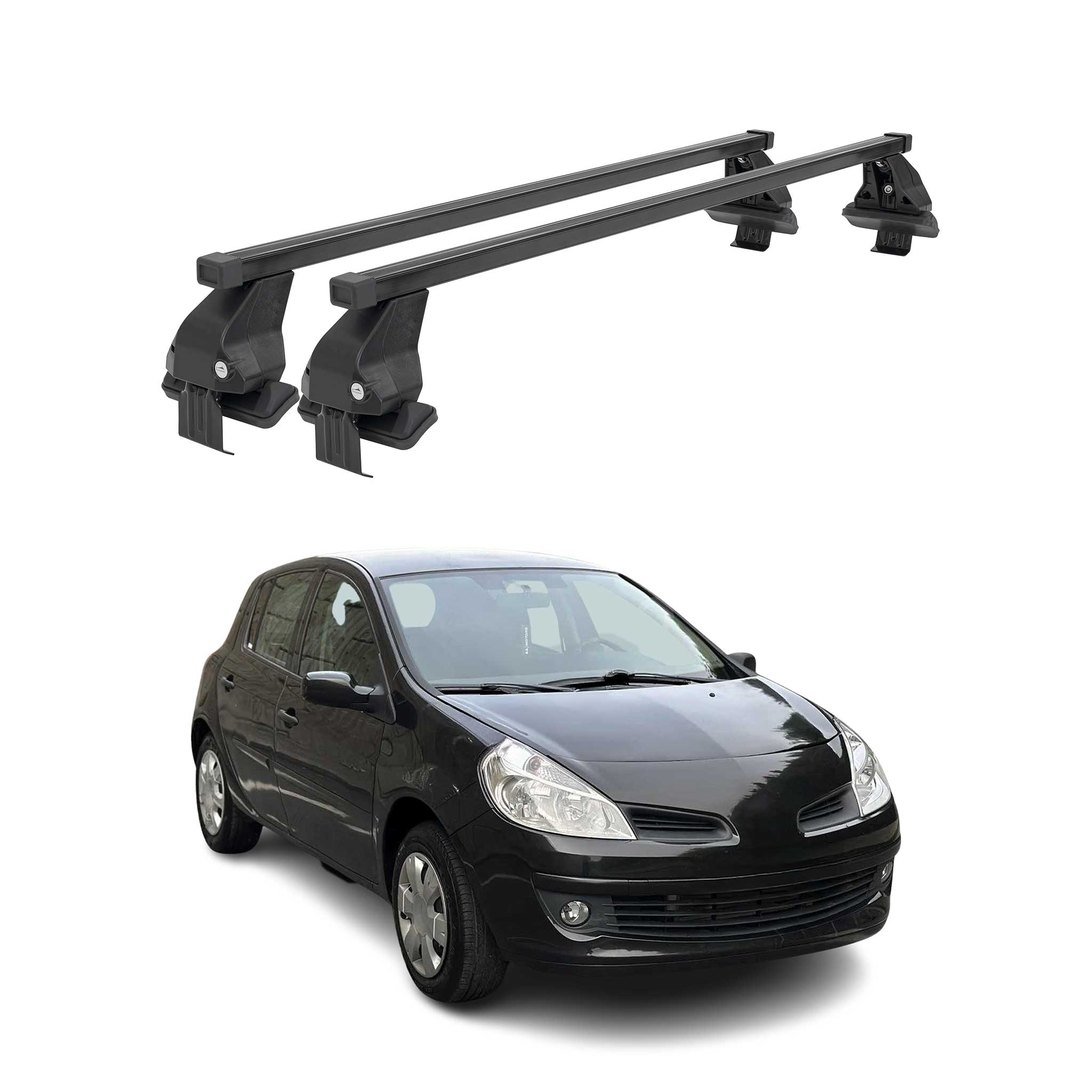 Menabo Barres de toit transversales pour Renault Clio III 2005-12 Acier Gris 2x