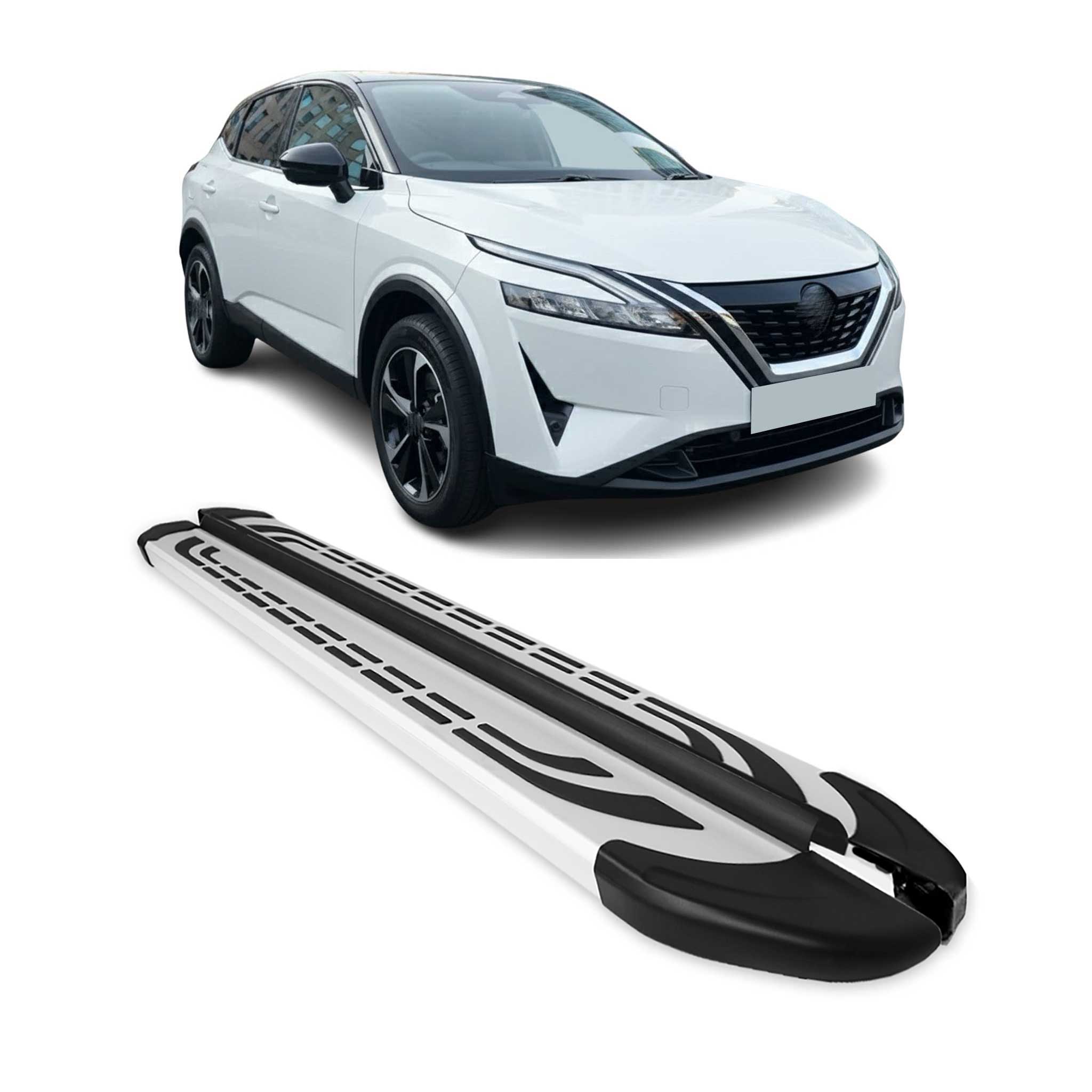 Marchepieds Latéraux Pédale pour Nissan Qashqai 2021-2026 Alu Gris