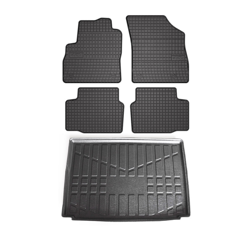 Kit Tapis de sol et coffre pour Opel Astra K 2015-2024 TPE Noir