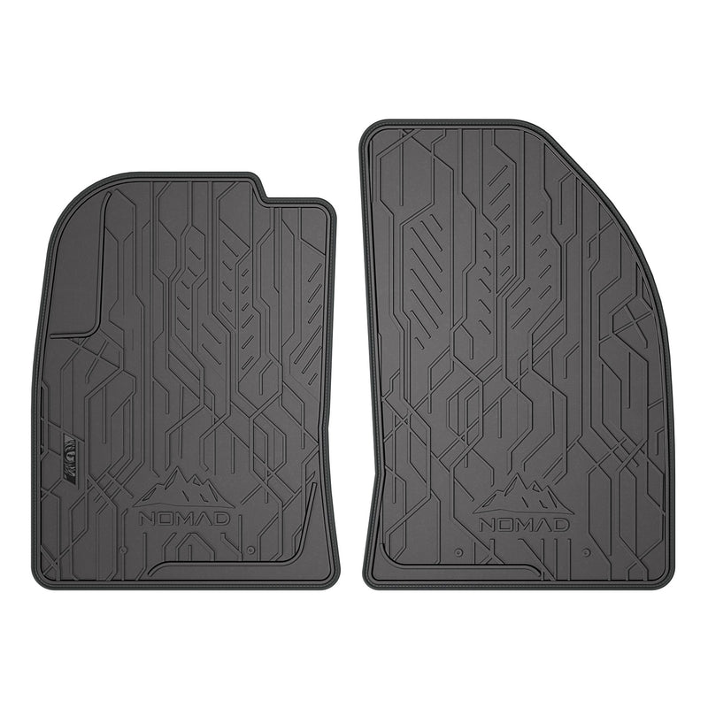 Tapis de Sol de Voiture pour Mazda 2 I 2002-2007 Caoutchouc Noir-Gris 2Pcs