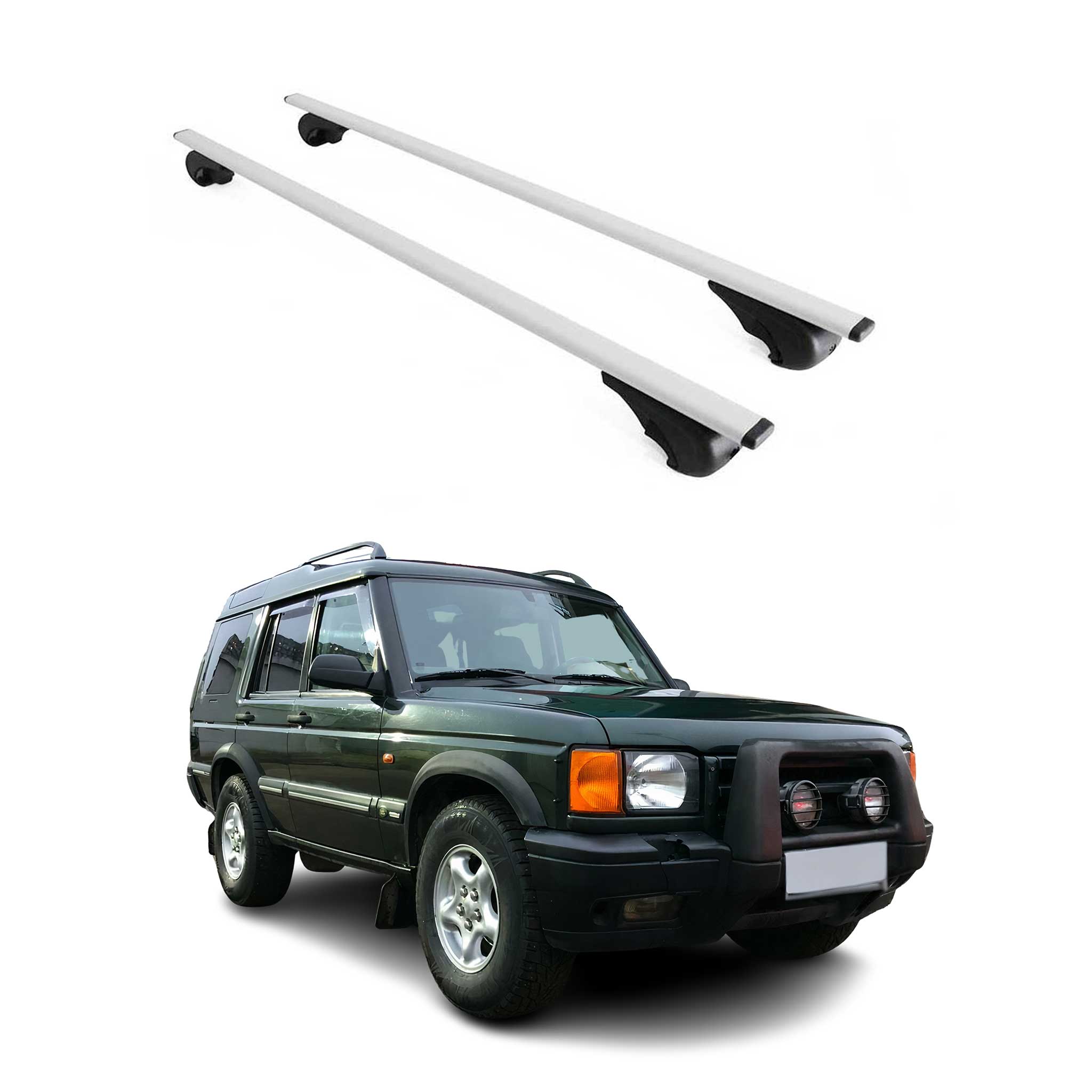 Barres de toit Transversales pour Land Rover Discovery 1998-2004 Fer Argent