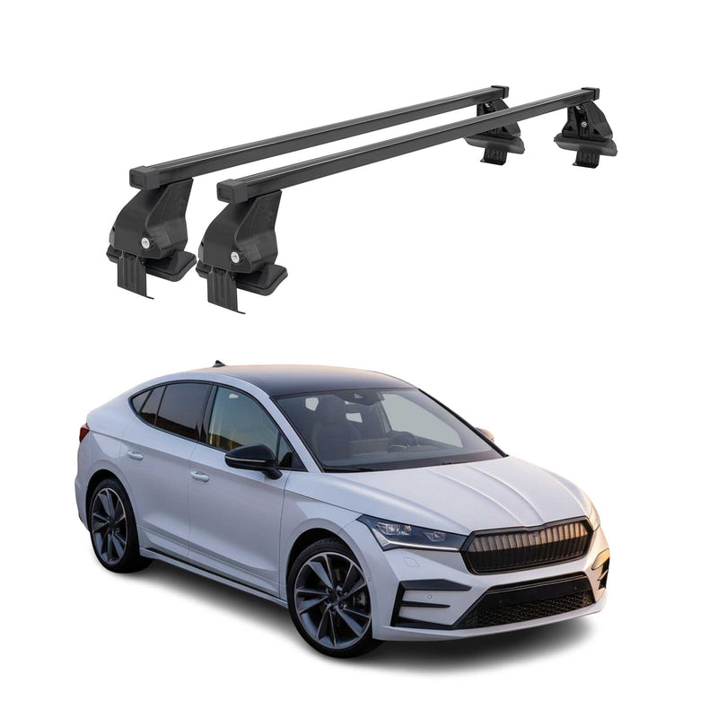 Menabo Barres de toit transversales pour Skoda Enyaq Coupè 2022-25 Acier Noir 2x