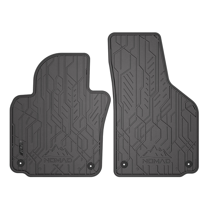 Tapis de Sol de Voiture pour Skoda Octavia II 2004-2013 Caoutchouc Noir 2Pcs