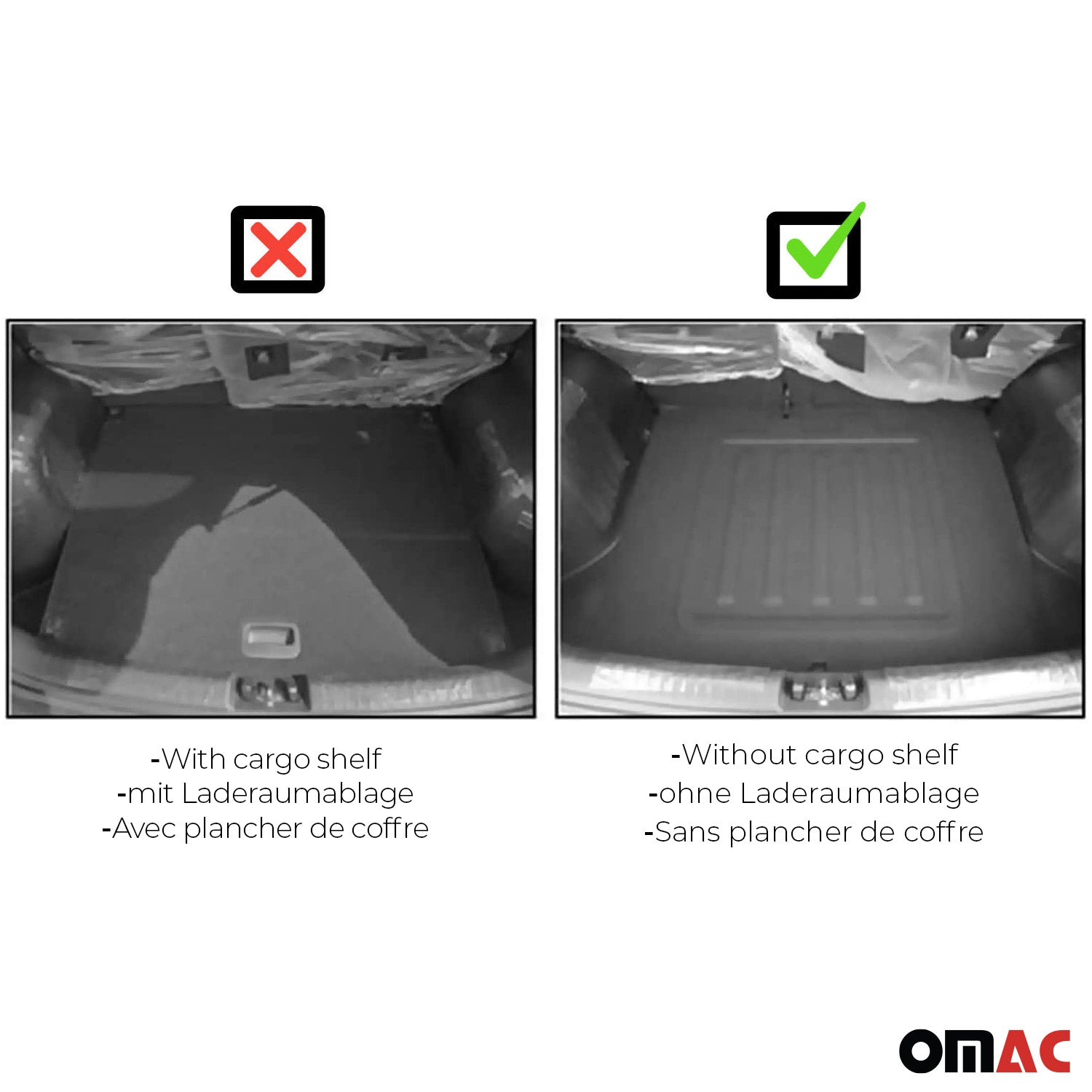 Kit Tapis de sol et coffre pour Kia Niro I 2017-2022 TPE Noir 5Pcs
