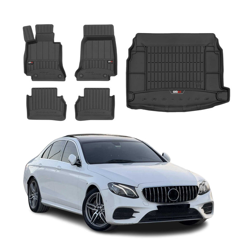 Kit Tapis de Sol et Coffre pour Mercedes Classe E W213 2016-2022 TPE Noir