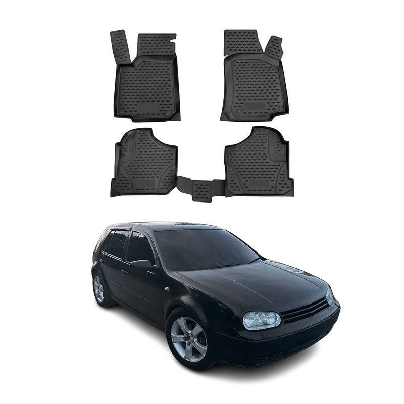 Tapis de sol pour VW Golf IV 1997-2006 en caoutchouc TPE 3D Noir 4Pcs