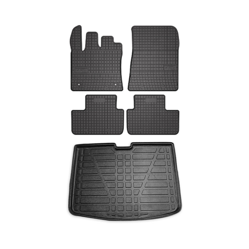 Kit Tapis de sol et coffre pour Renault Captur 2019-2023 Noir TPE