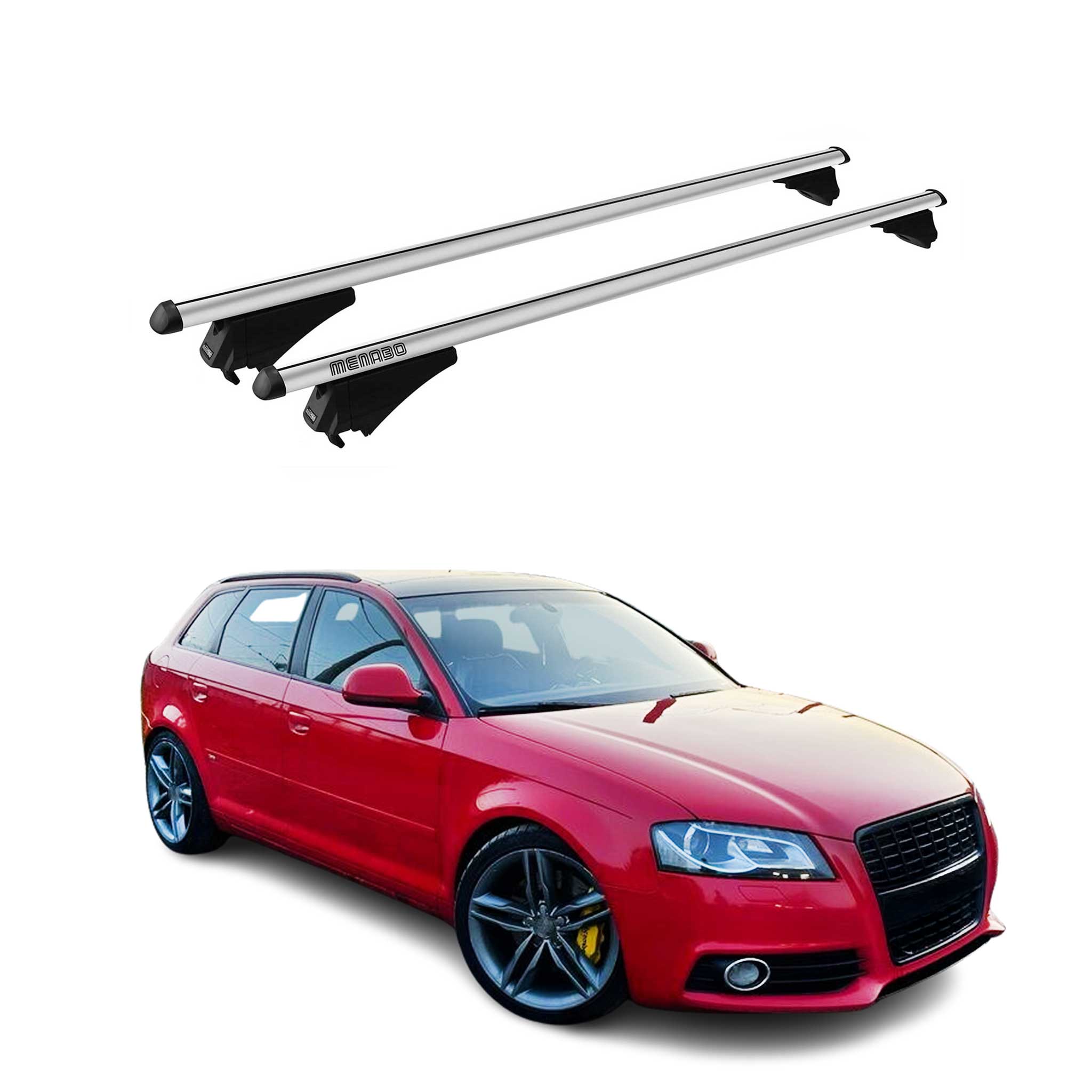 Tiger Barres de toit transversales pour Audi A3 Sportback 2004-2012 Gris