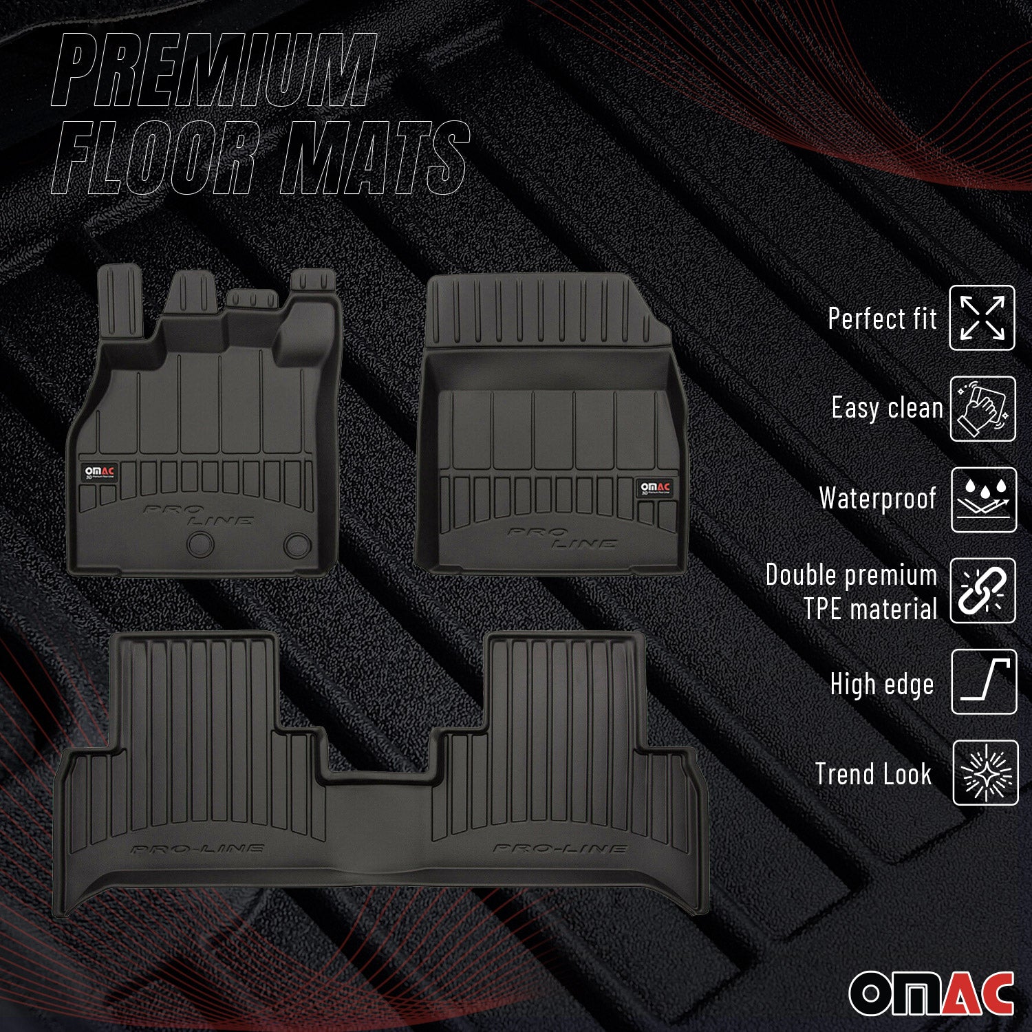 Tapis de Sol pour Renault Grand Scenic 2009-2016 TPE Noir