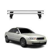 Menabo Barres de toit transversales pour Audi A4 B5 Berline 1994-01 Alu Gris 2x