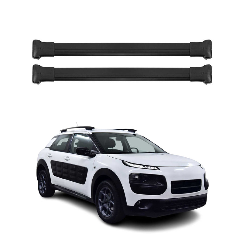 Barres de toit transversales pour Citroen C4 Cactus 2014-2021 Aluminium Noir