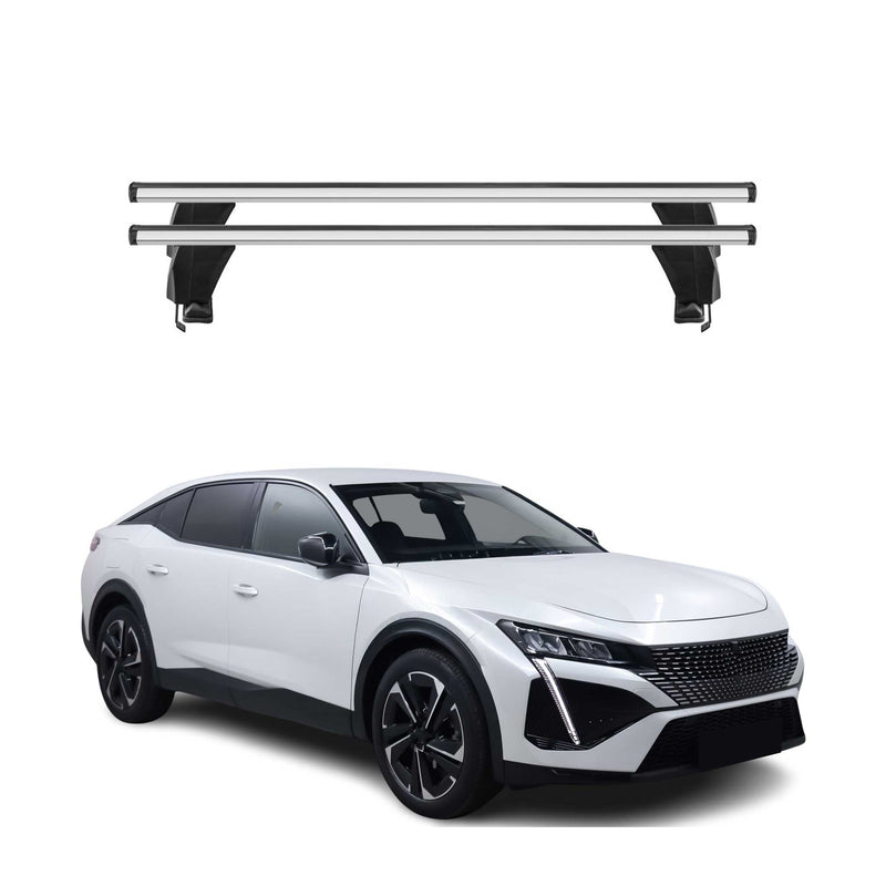 Menabo Barres de toit transversales pour Peugeot 408/408 X 2022-2025 Alu Gris 2x
