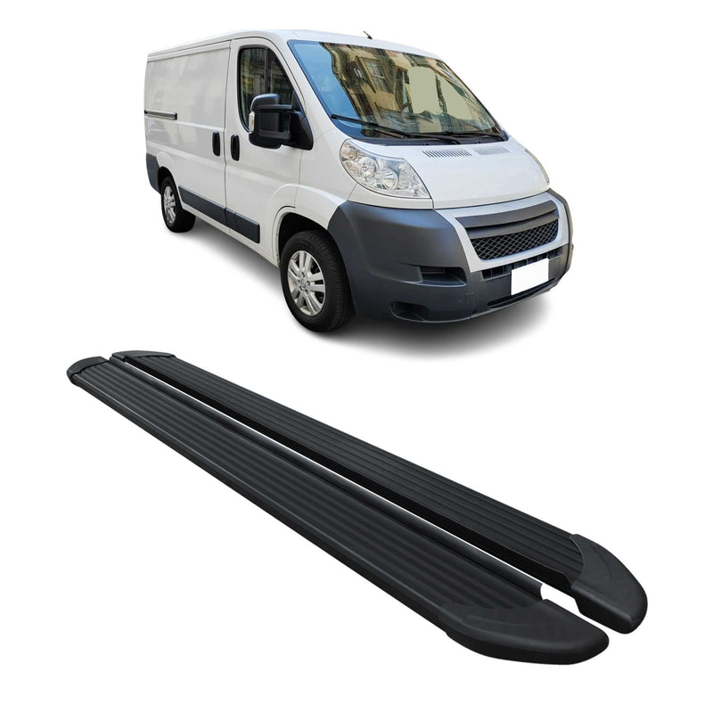 Marchepieds Latéraux pour Peugeot Boxer 2006-2025 Aluminium Noir L1 Court 2Pcs