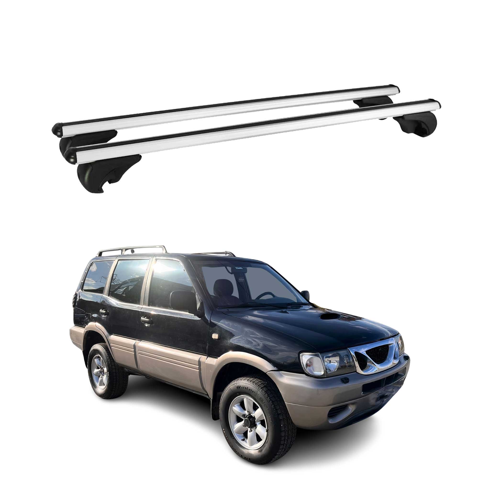 Barres de toit Transversales pour Nissan Terrano R20 1992-2007 Aluminium Argent