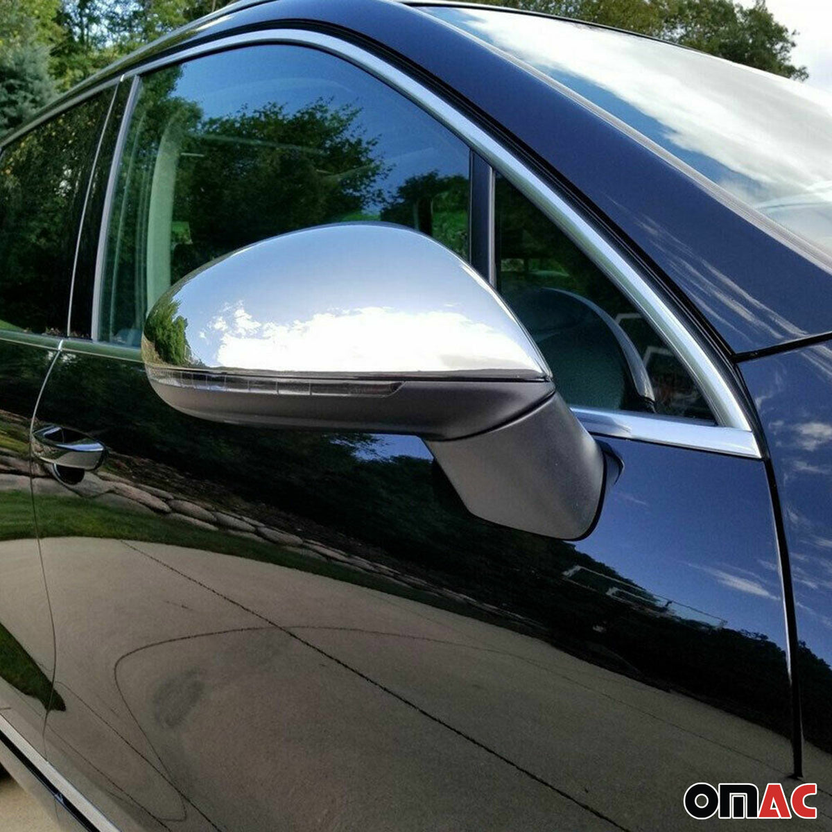 Coques de Rétroviseurs pour VW Touareg mk2 2010-2015 Pre-FL Acier Chromé Argent